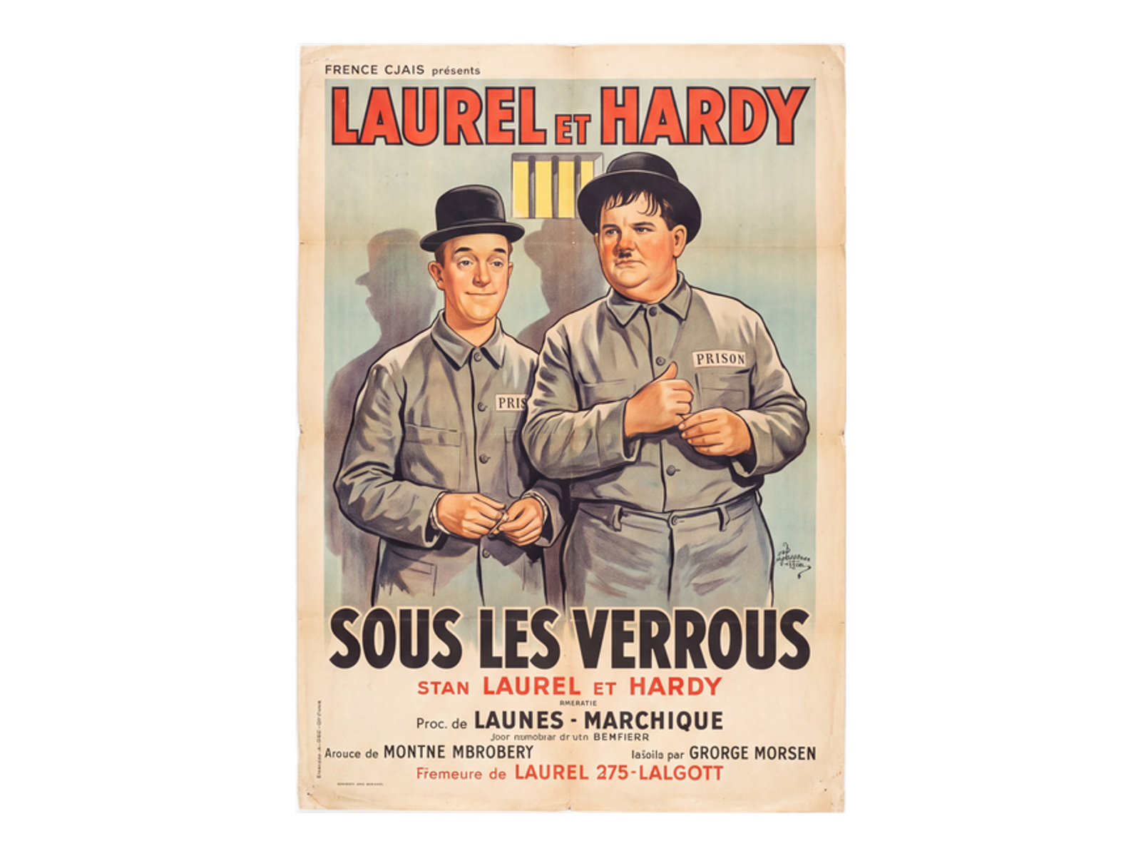 Laurel and Hardy Sous les Verrous Movie Poster