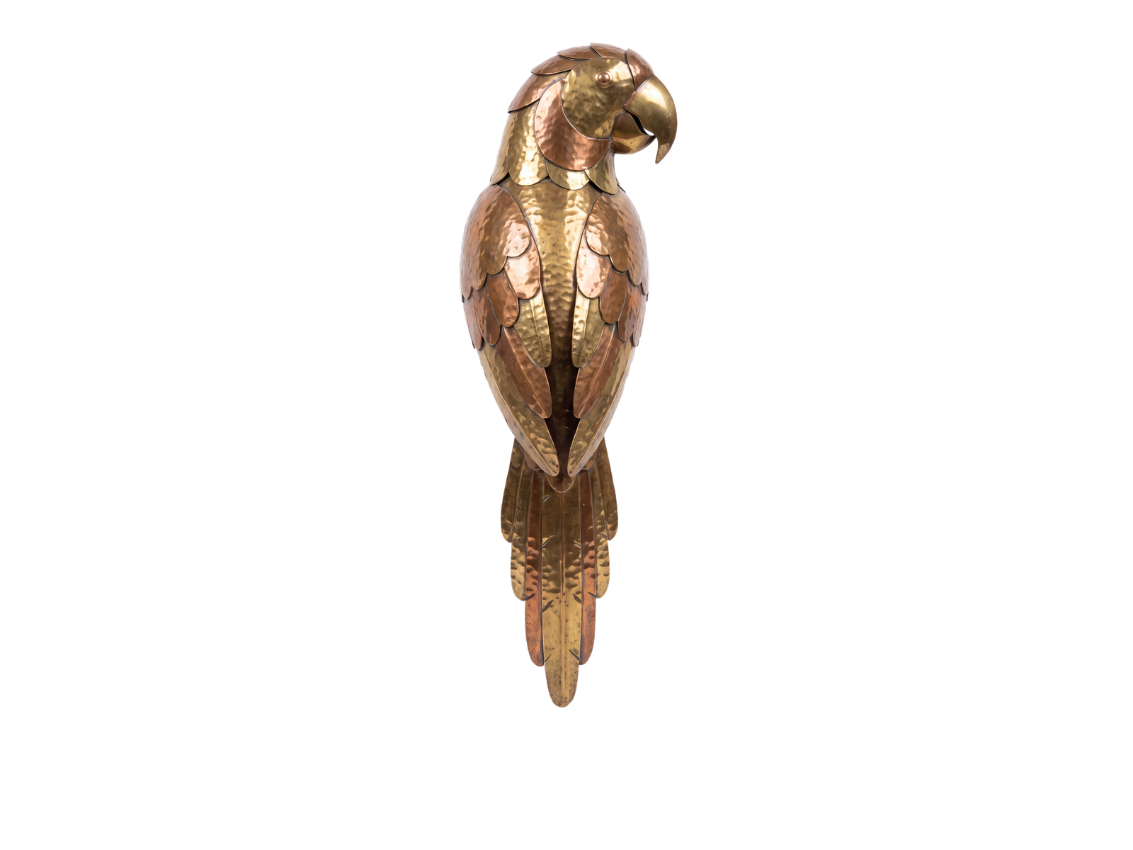 Sergio Bustamante Style Brass and Copper Parrot Sculpture