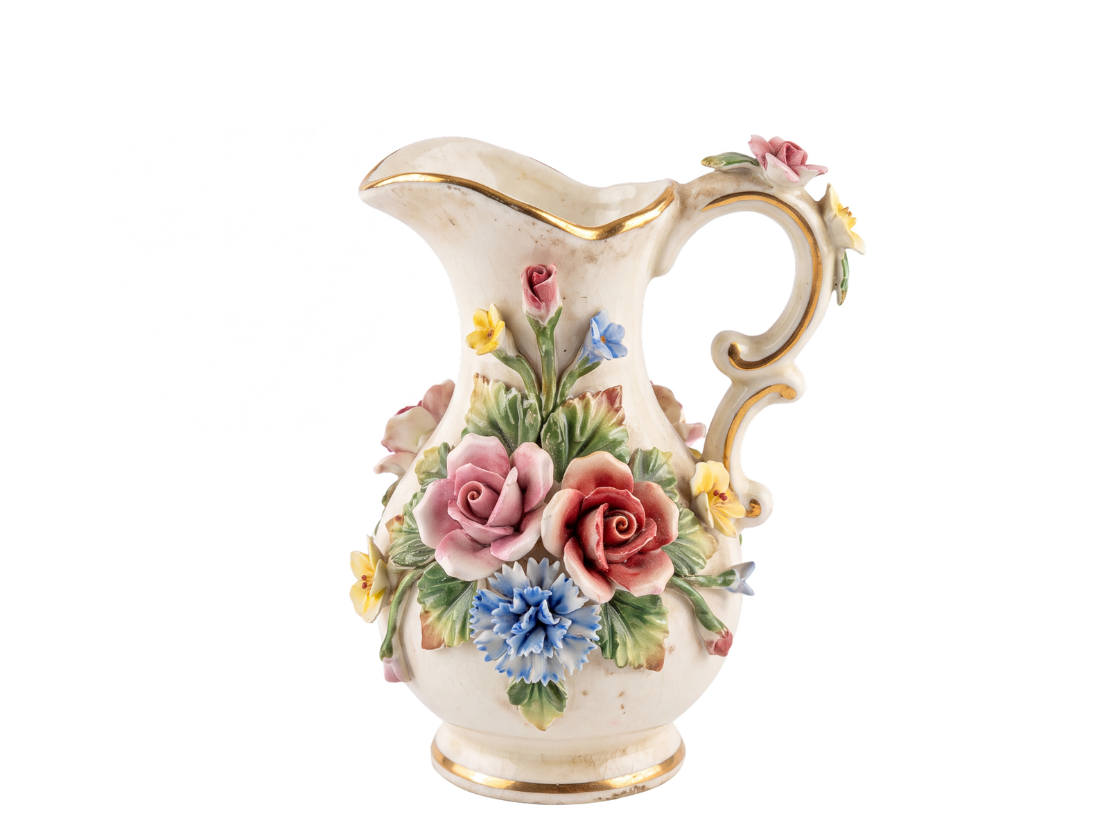 Capodimonte Style Miniature Pitcher Vase